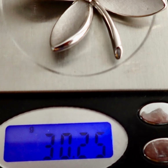 Crown Trifari Silver Tone Brooch Flower Plumeria Mid-Century Modern Vintage MCMM - Picture 5 of 8